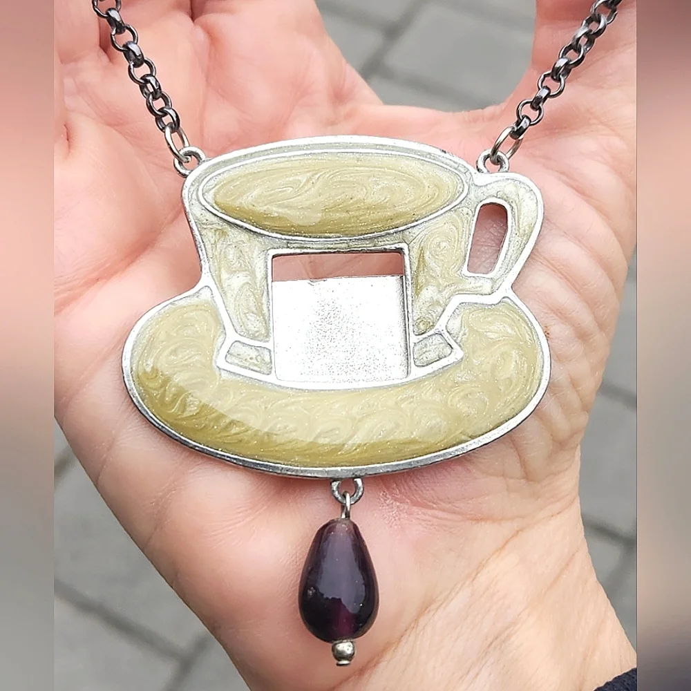 Anthropologie Enamel Coffee Cup Frame Ornament